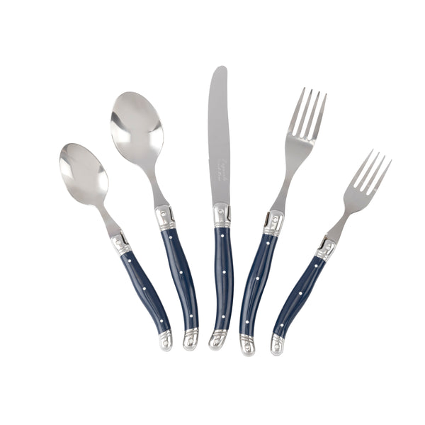french home French Home Laguiole 20 Piece Stainless Steel Flatware Set Service for 4 Navy Blue