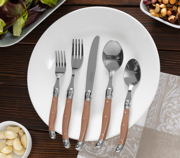 French Home French Home Laguiole 20 Piece Stainless Steel Flatware Set Service For 4 Café Au Lait