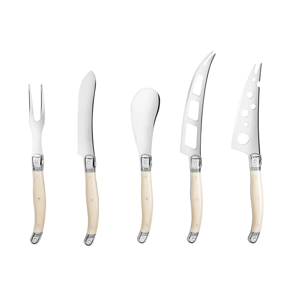 french home French Home Laguiole 5-Piece Artisan Cheese Knife Set with Ivory-Colored Handles