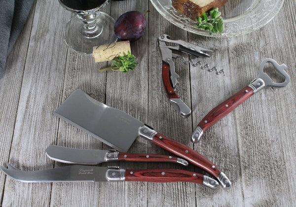 French Home French Home Laguiole 5 Piece Cheese Knife And Wine Opener Set With Pakkawood Handles