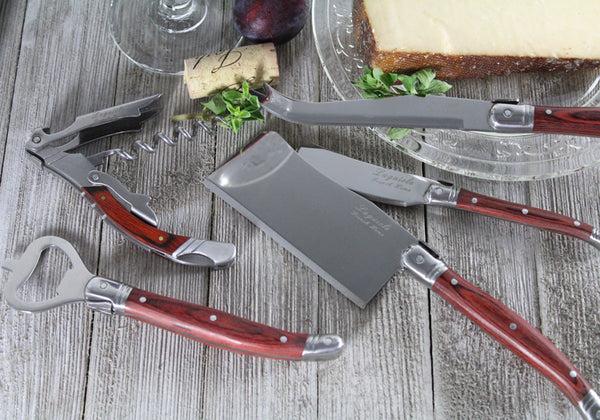French Home French Home Laguiole 5 Piece Cheese Knife And Wine Opener Set With Pakkawood Handles