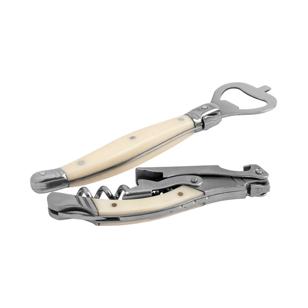 French Home French Home Laguiole Barware Bottle Opener & Corkscrew Set With Faux Ivory Handles