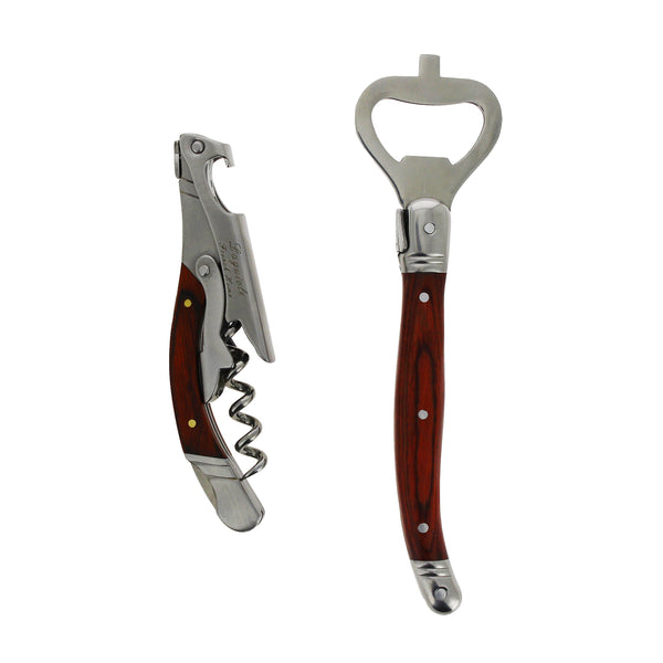 French Home French Home Laguiole Bottle Opener Bar Set With Pakkawood Handles 2 Piece