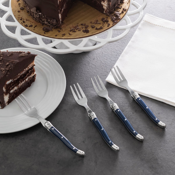 French Home French Home Laguiole Cake Forks Set Of 4 Navy