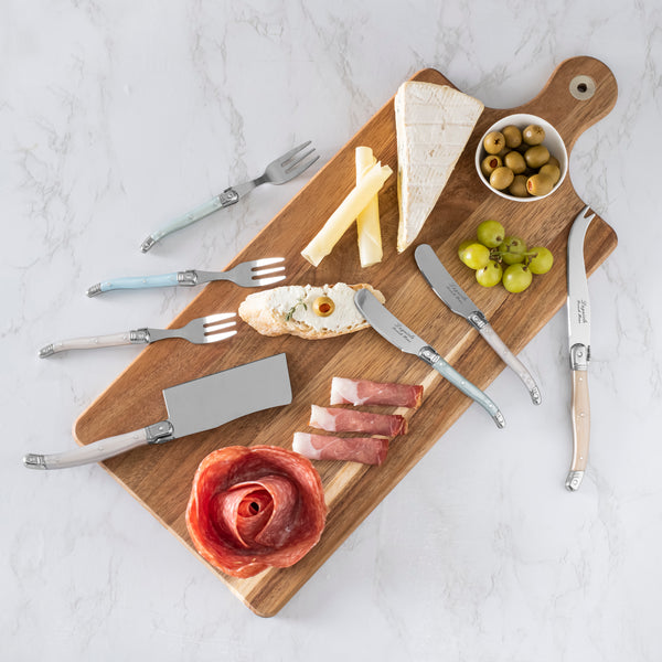 French Home French Home Laguiole Charcuterie Set In Mother Of Pearl Colors With Wood Serving Board