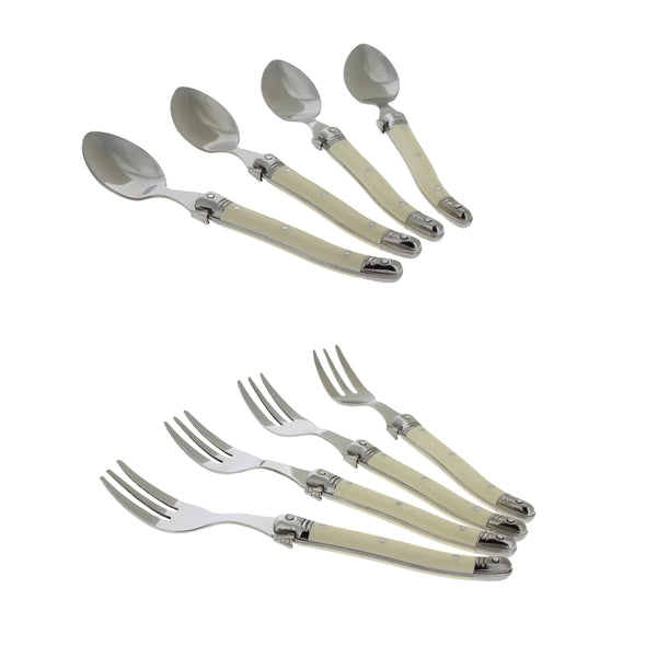 French Home French Home Laguiole Cocktail Or Dessert Spoons And Forks Set Of 8 Faux Ivory