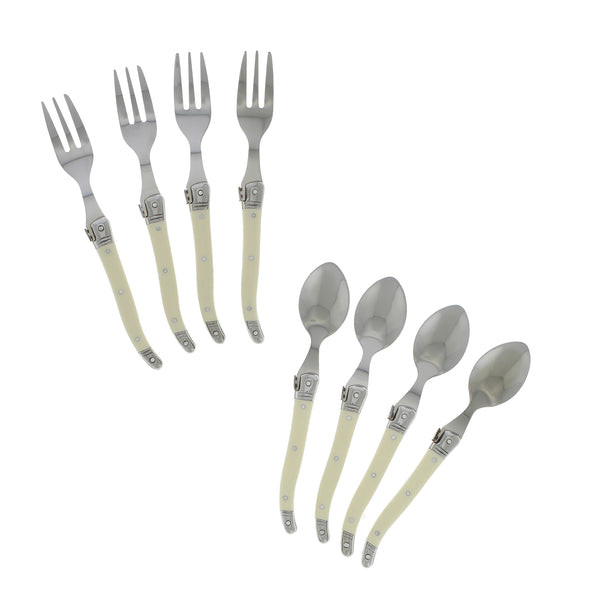 French Home French Home Laguiole Cocktail Or Dessert Spoons And Forks Set Of 8 Faux Ivory
