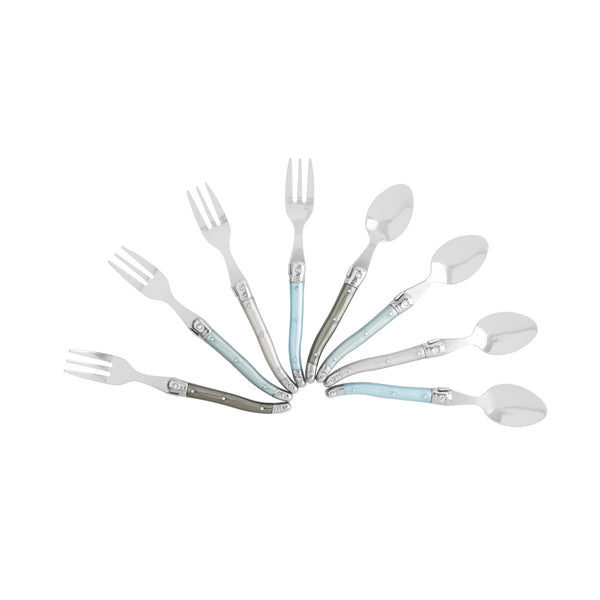 French Home French Home Laguiole Cocktail Or Dessert Spoons And Forks Set Of 8 Mother Of Pearl