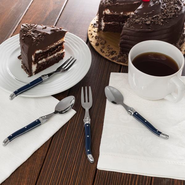 French Home French Home Laguiole Coffee Spoons And Cake Forks Set Of 8 Navy