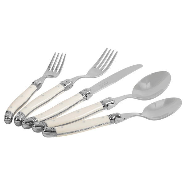 French Home French Home Laguiole Connoisseur 20-Piece 18/10 Stainless-Steel Flatware Set With Ivory-Colored Handles