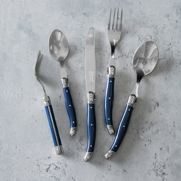 French Home French Home Laguiole Connoisseur 20-Piece 18/10 Stainless-Steel Flatware Set With Navy Handles