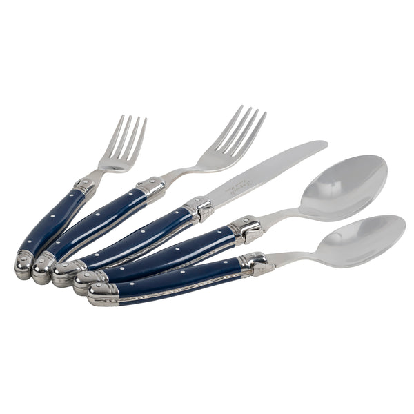 French Home French Home Laguiole Connoisseur 20-Piece 18/10 Stainless-Steel Flatware Set With Navy Handles