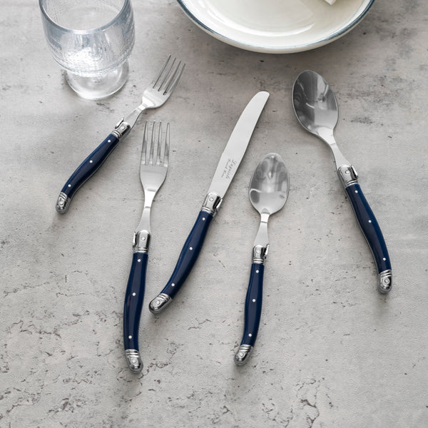 French Home French Home Laguiole Connoisseur 20-Piece 18/10 Stainless-Steel Flatware Set With Navy Handles