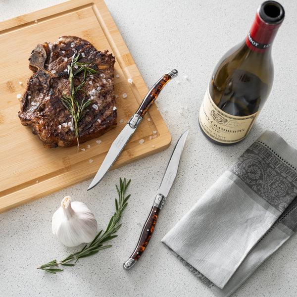 French Home French Home Laguiole Connoisseur 4-Piece Steak Knife Set With Tortoise Handles