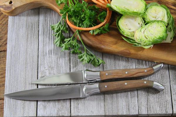 French Home French Home Laguiole Connoisseur Olivewood 5 Piece Kitchen Knife Set Plus Magnetic Display