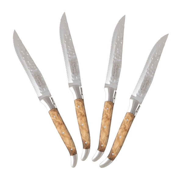 french home French Home Laguiole Connoisseur Olivewood Handle BBQ Steak Knives Set of 4