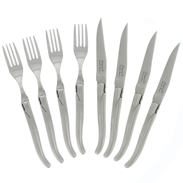 french home French Home Laguiole Connoisseur Stainless Steel 8-piece Steak Knife and Fork Set