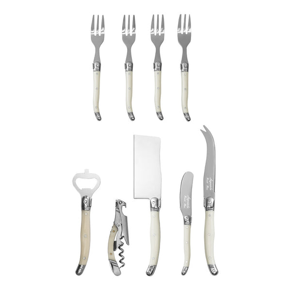 French Home French Home Laguiole Essential 9-Piece Charcuterie And Barware Set With Faux Ivory Handles