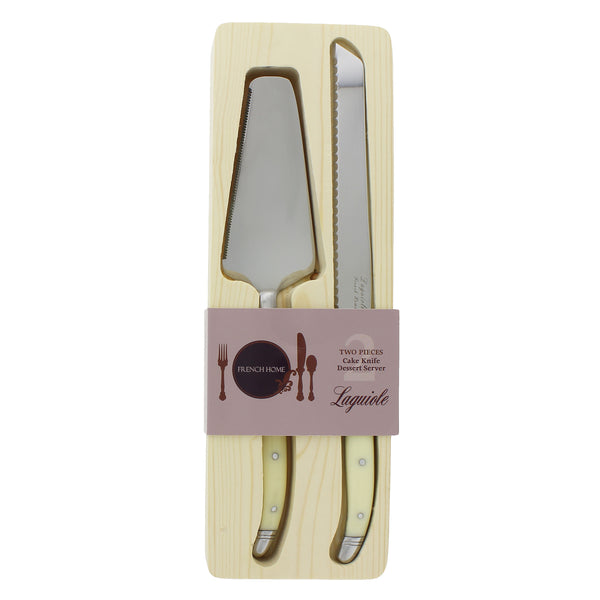 French Home French Home Laguiole Faux Ivory Conoisseur Cake Slicer And Server Set 2 Piece