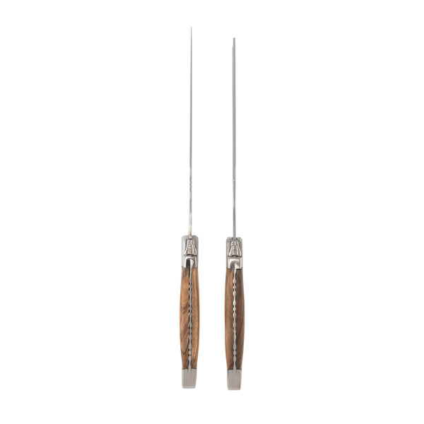 French Home French Home Laguiole Olive Wood Carving Knife And Fork Set