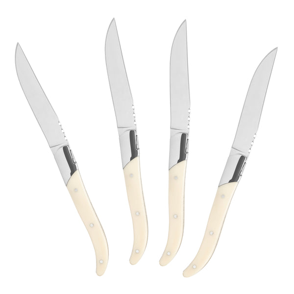 French Home French Home Laguiole Set Of 4 Connoisseur Steak Knives With Faux Ivory Handles