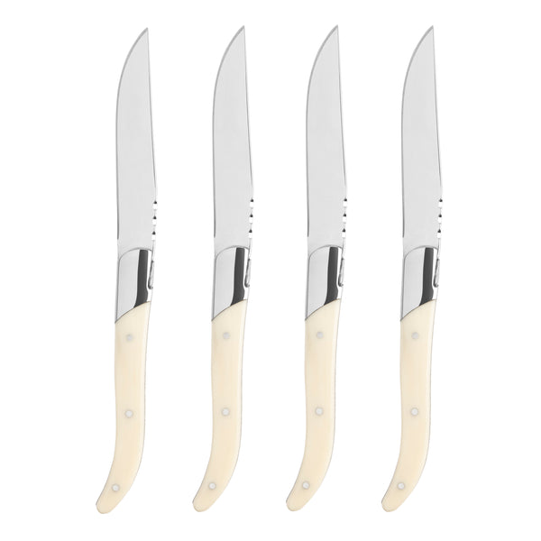 french home French Home Laguiole Set of 4 Connoisseur Steak Knives with Faux Ivory Handles