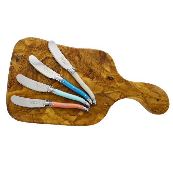 French Home French Home Laguiole Set Of 4 Spreaders With A 14-inch Olive Wood Cheese Board