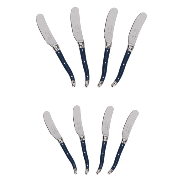 French Home French Home Laguiole Set Of 8 Spreaders With Navy Handles