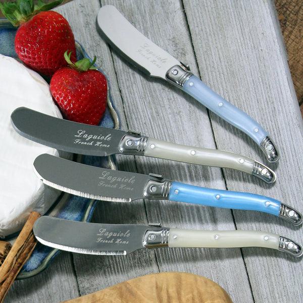 French Home French Home Laguiole Spreaders Set Of 8 Blue And Cream