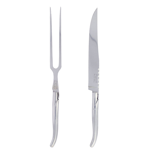 french home French Home Laguiole Stainless Steel Carving Knife and Fork Set