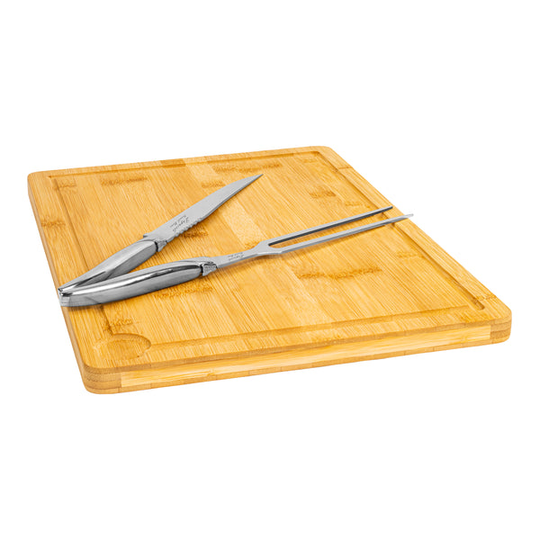 French Home French Home Laguiole Stainless-Steel Carving Set With Wood Cutting Board