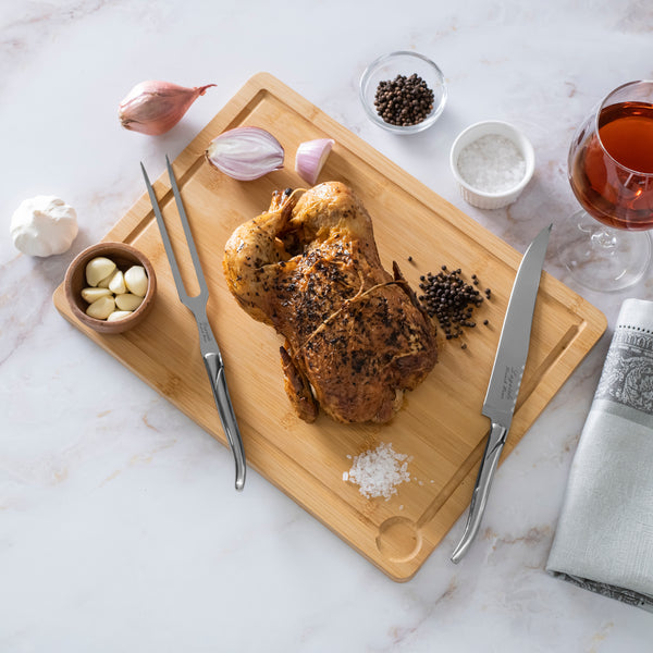 French Home French Home Laguiole Stainless-Steel Carving Set With Wood Cutting Board