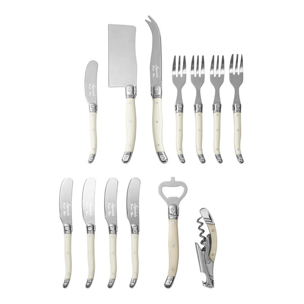 french home French Home Laguiole Ultimate 13-Piece Charcuterie and Barware Set with Faux Ivory Handles