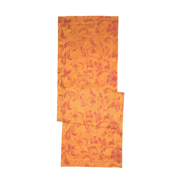 french home French Home Linen 20" x 68" Renaissance Table Runner -Warm Sienna and Saffron