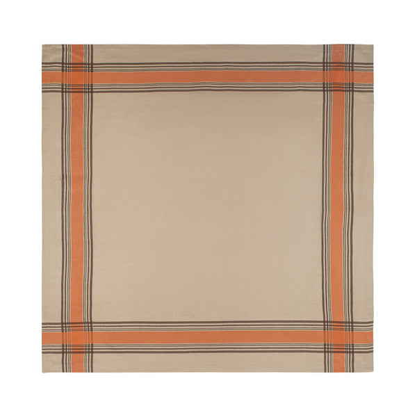 French Home French Home Linen 68" X 100" Boulevard Tablecloth - Tan Terracota And Chocolate