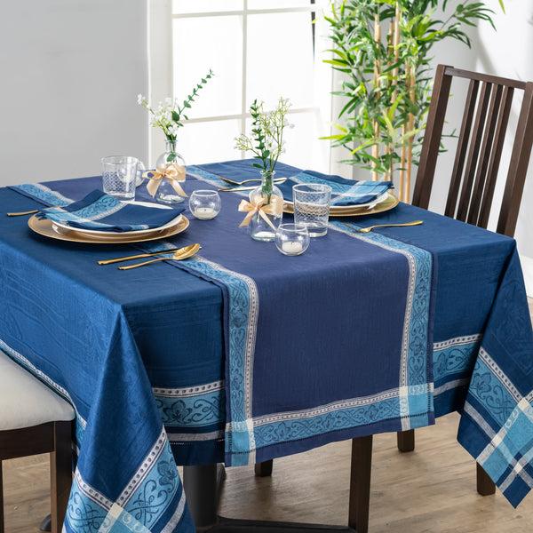 French Home French Home Linen 71" X 100" Astra Tablecloth – Shades Of Blue