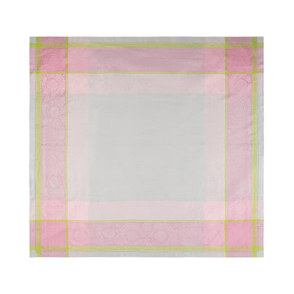 French Home French Home Linen 71" X 100" Cleopatra Tablecloth - Chartreuse Rose And Pale Lavender