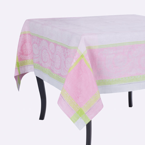 french home French Home Linen 71" x 100" Cleopatra Tablecloth - Chartreuse Rose and Pale Lavender french home French Home Linen 71" x 100" Cleopatra Tablecloth - Chartreuse Rose and Pale Lavender