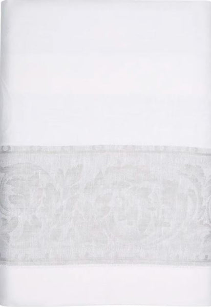 French Home French Home Linen 71" X 100" Paris Tablecloth - White And French Grey