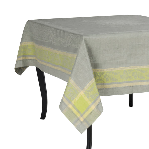 french home French Home Linen 71" x 104" Arboretum Tablecloth - Grey and Chartreuse