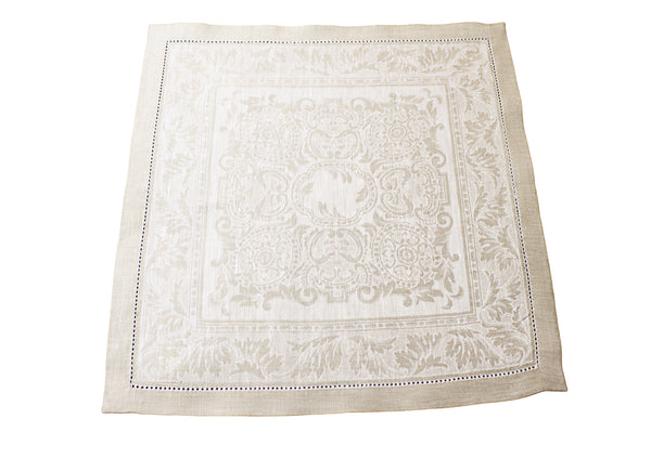 French Home French Home Linen Set Of 6 Arboretum Napkins - Ivory And Taupe