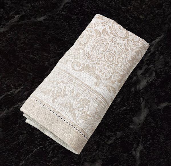 French Home French Home Linen Set Of 6 Arboretum Napkins - Ivory And Taupe