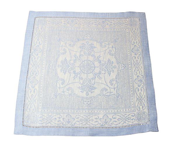 French Home French Home Linen Set Of 6 Astra Napkins - Ivory And Light Blue