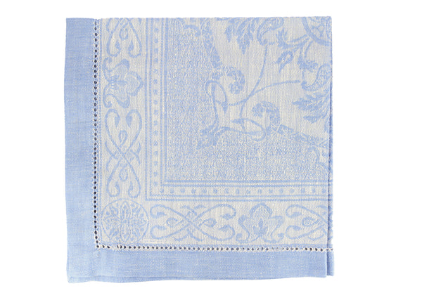 french home French Home Linen Set of 6 Astra Napkins - Ivory and Light Blue french home French Home Linen Set of 6 Astra Napkins - Ivory and Light Blue