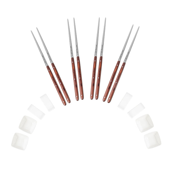 French Home French Home Pakkawood Chopsticks Ceramic Rests And Sauce Bowls Set Of 4 Pairs