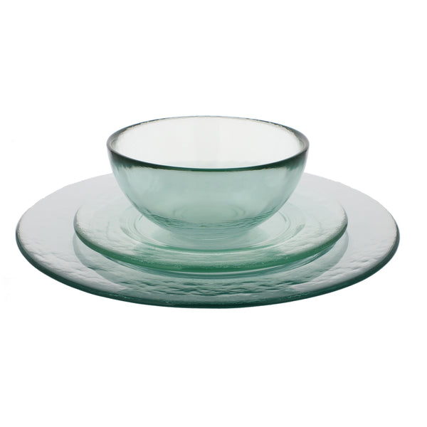 french home French Home Recycled Glass 12 piece Urban Dinnerware Set Service for 4 Clear