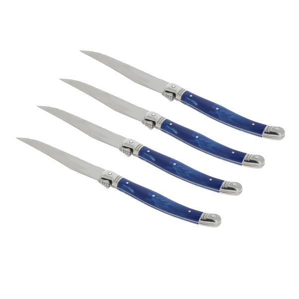 French Home French Home Set Of 4 Laguiole Blue Marble Steak Knives