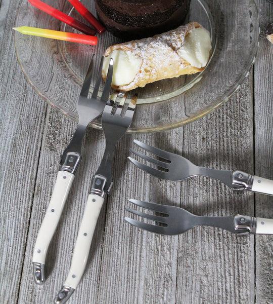 French Home French Home Set Of 4 Laguiole Faux Ivory Cake Forks
