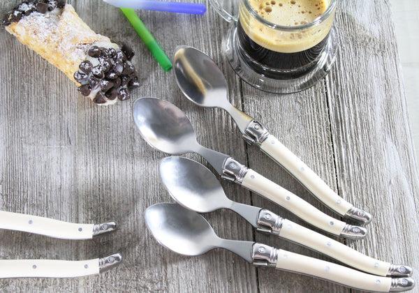 French Home French Home Set Of 4 Laguiole Faux Ivory Coffee Spoons