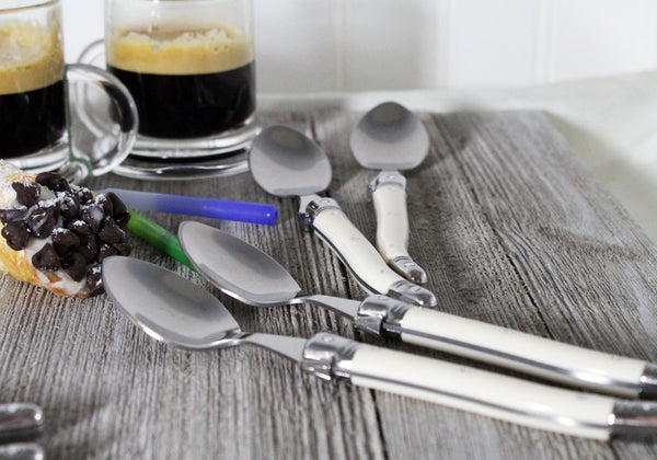 French Home French Home Set Of 4 Laguiole Faux Ivory Coffee Spoons